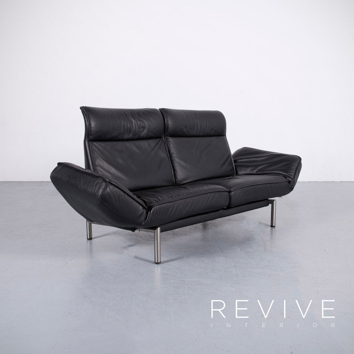 de Sede DS 450 Leder Sofa Schwarz Zweisitzer Couch Echtleder Funktion #5894