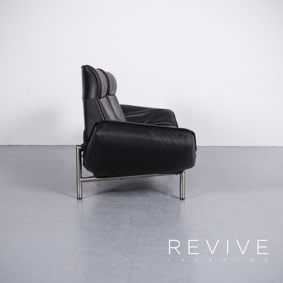 de Sede DS 450 Leder Sofa Schwarz Zweisitzer Couch Echtleder Funktion #5894