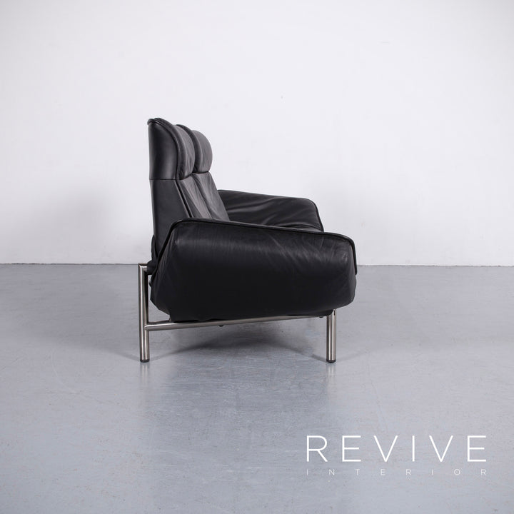 de Sede DS 450 Leder Sofa Schwarz Zweisitzer Couch Echtleder Funktion #5894