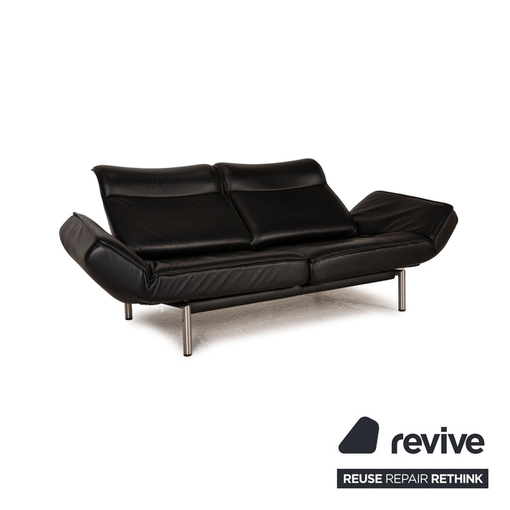 de Sede DS 450 Leder Sofa Schwarz Zweisitzer Couch Funktion Relaxfunktion