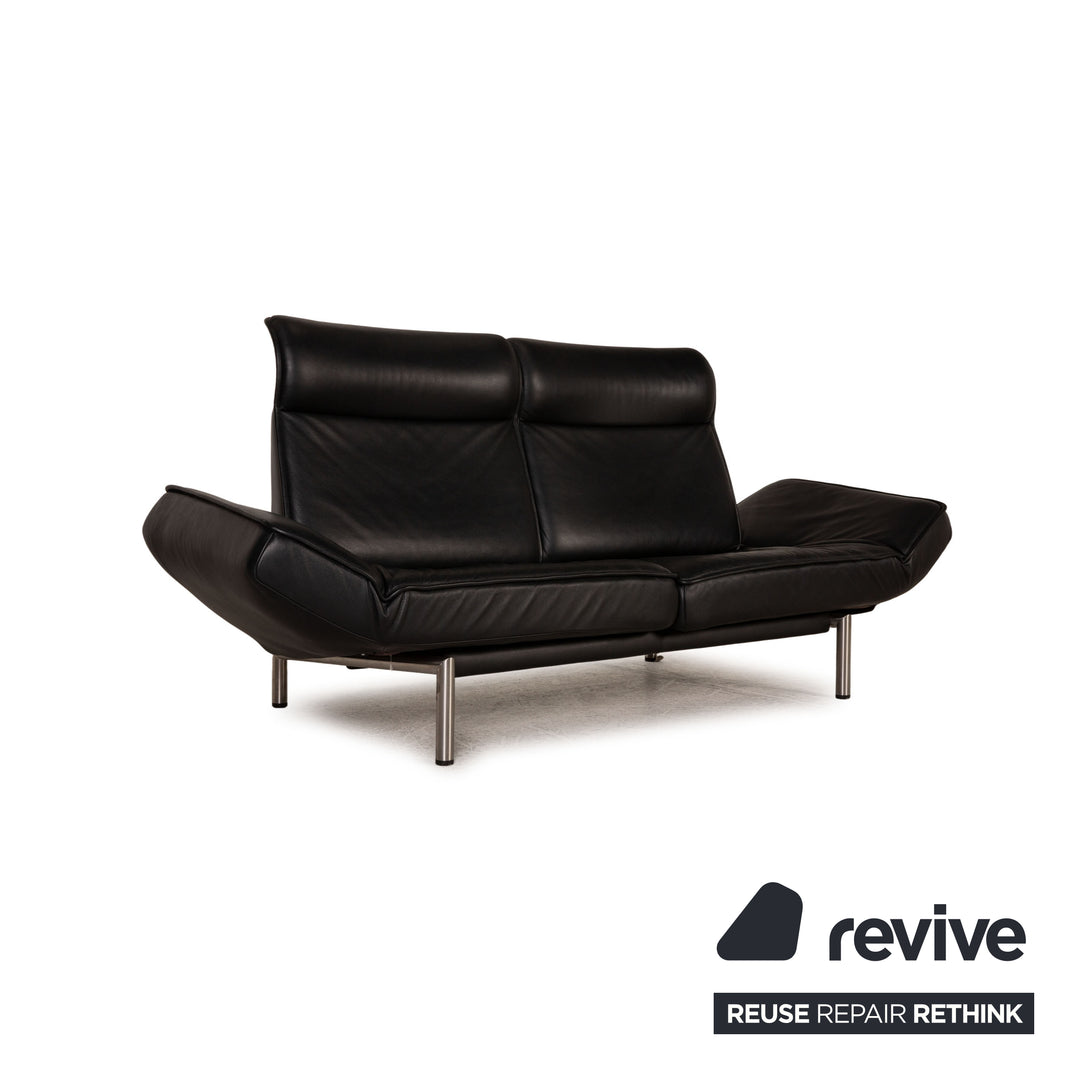 de Sede DS 450 Leder Sofa Schwarz Zweisitzer Couch Funktion Relaxfunktion