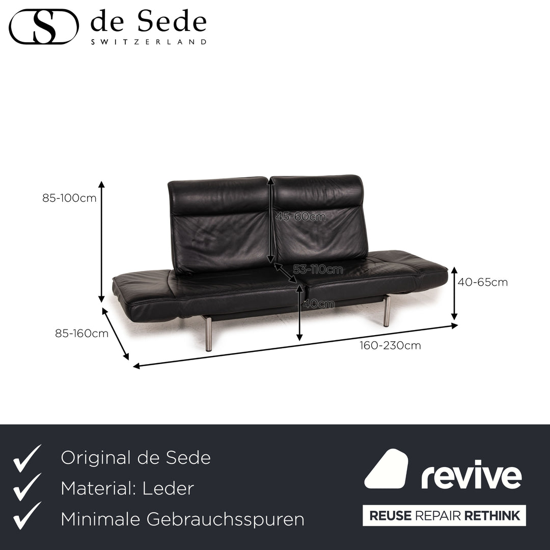 de Sede DS 450 Leder Sofa Schwarz Zweisitzer Funktion