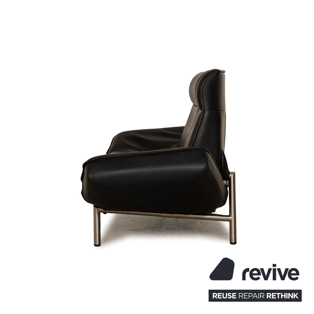 de Sede DS 450 Leder Zweisitzer Dunkelblau Sofa Couch manuelle Funktion Relaxfunktion