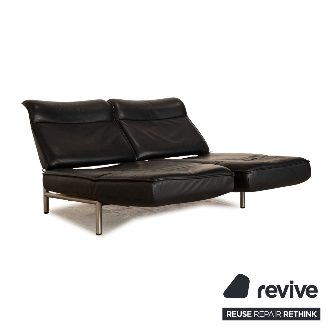 de Sede DS 450 Leder Zweisitzer Dunkelblau Sofa Couch manuelle Funktion Relaxfunktion