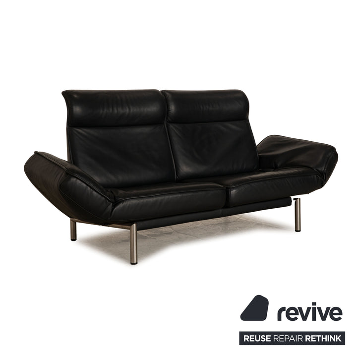 de Sede DS 450 Leder Zweisitzer Dunkelblau Sofa Couch manuelle Funktion Relaxfunktion