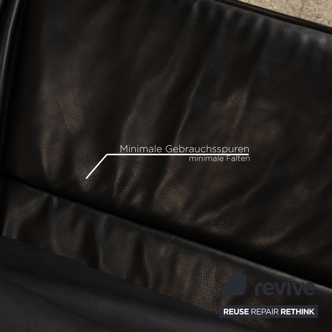 de Sede DS 450 Leder Zweisitzer Dunkelblau Sofa Couch manuelle Funktion Relaxfunktion