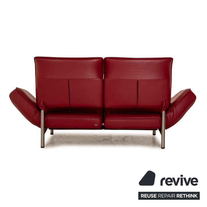 de Sede DS 450 Leder Zweisitzer Rot Sofa Couch manuelle Relaxfunktion