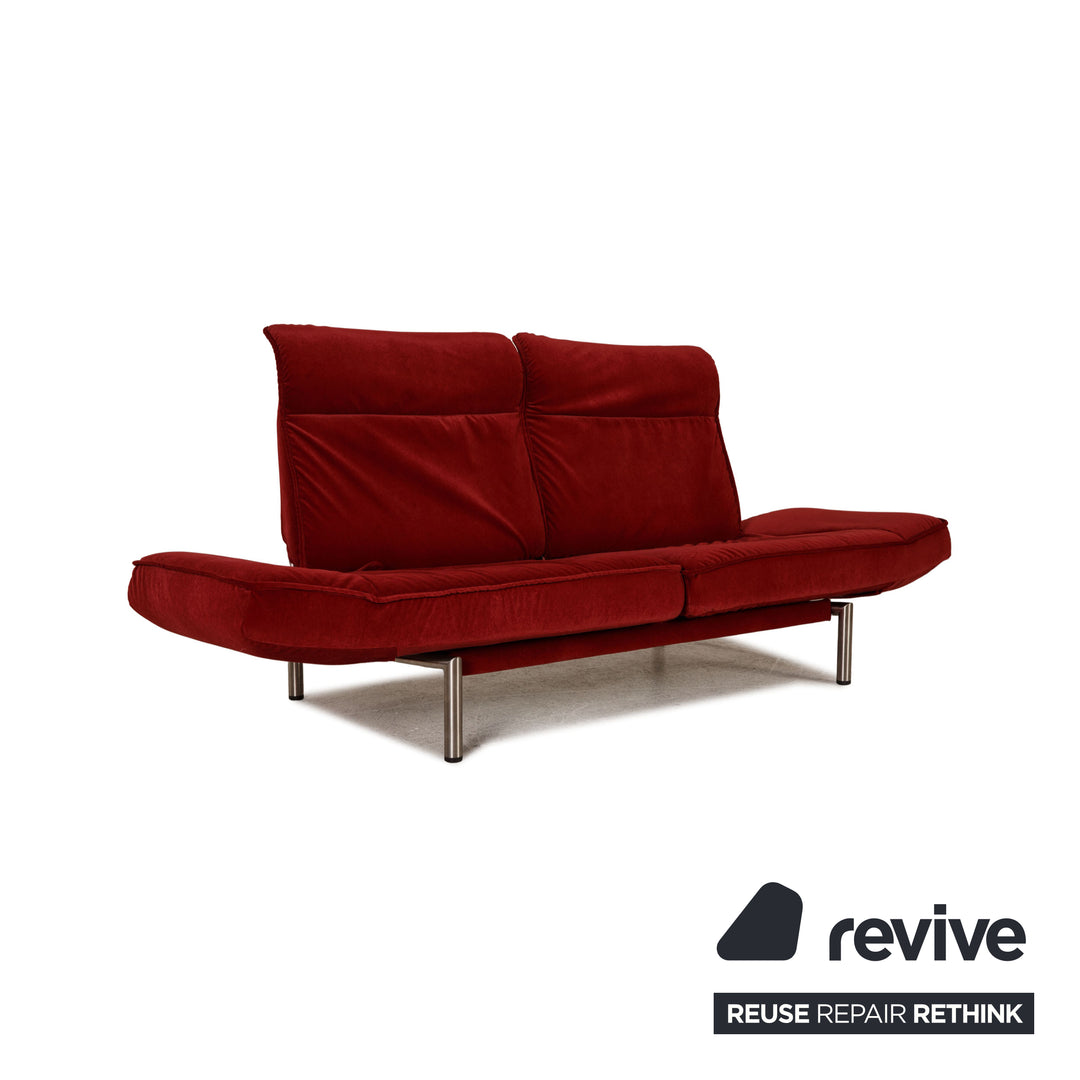 de Sede DS 450 Stoff Sofa Rot Zweisitzer Couch Funktion Neubezug