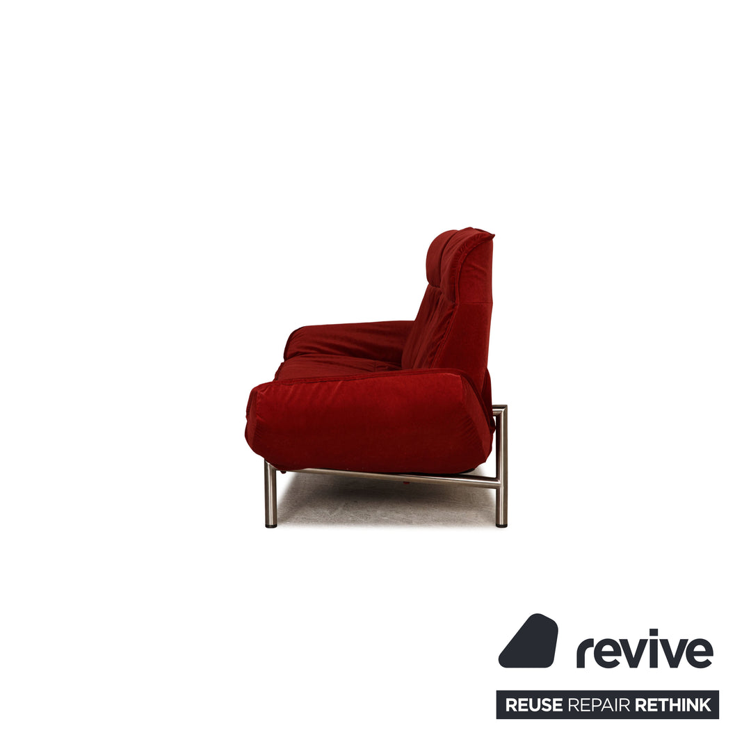 de Sede DS 450 Stoff Sofa Rot Zweisitzer Couch Funktion Neubezug