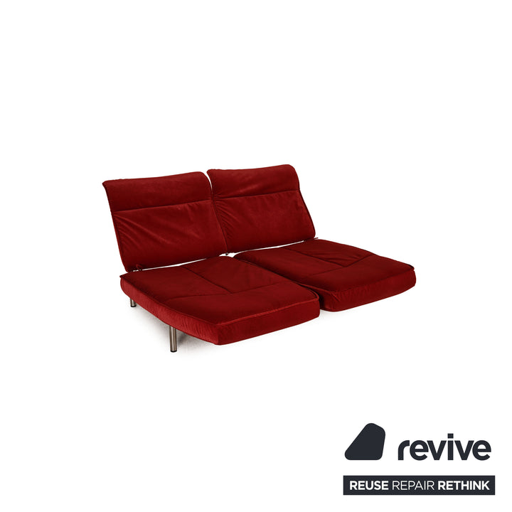 de Sede DS 450 Stoff Sofa Rot Zweisitzer Couch Funktion Neubezug