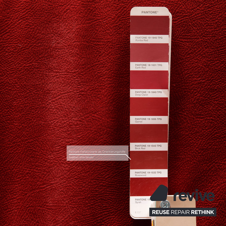 de Sede DS 450 Stoff Sofa Rot Zweisitzer Couch Funktion Neubezug