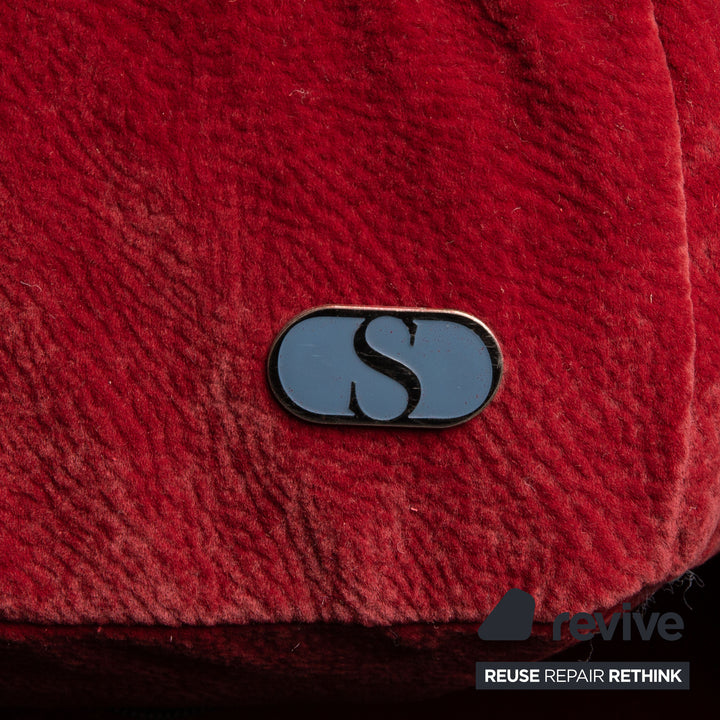 de Sede DS 450 Stoff Sofa Rot Zweisitzer Couch Funktion Neubezug