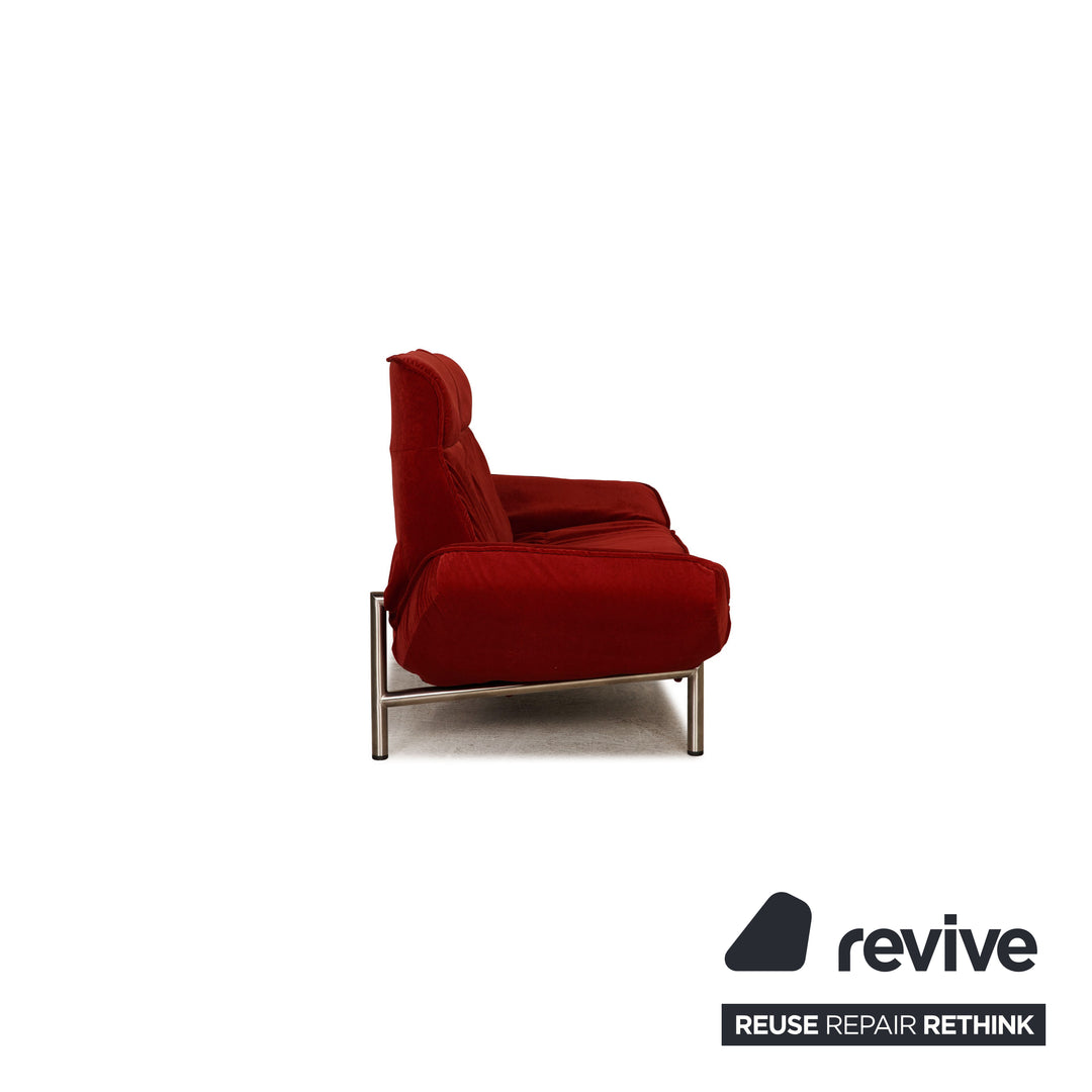 de Sede DS 450 Stoff Sofa Rot Zweisitzer Couch Funktion Neubezug