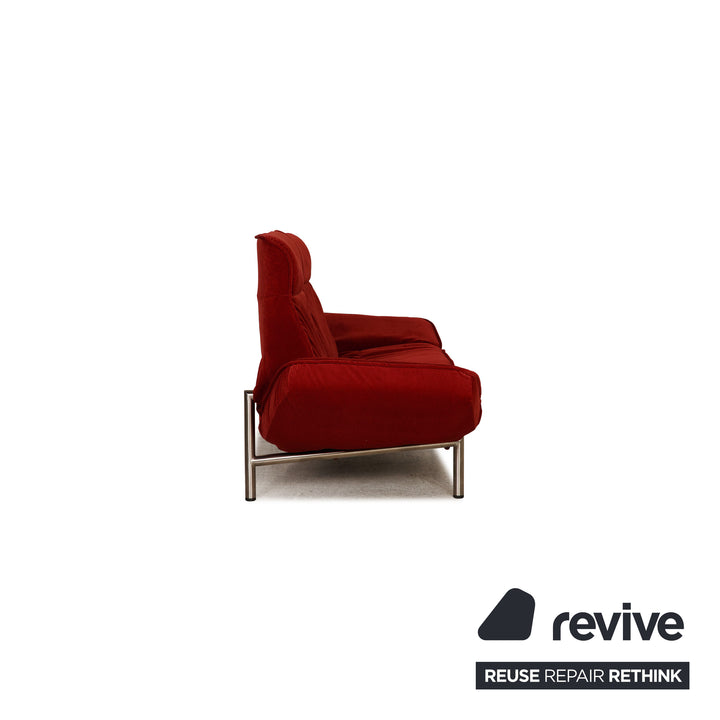 de Sede DS 450 Stoff Sofa Rot Zweisitzer Couch Funktion Neubezug