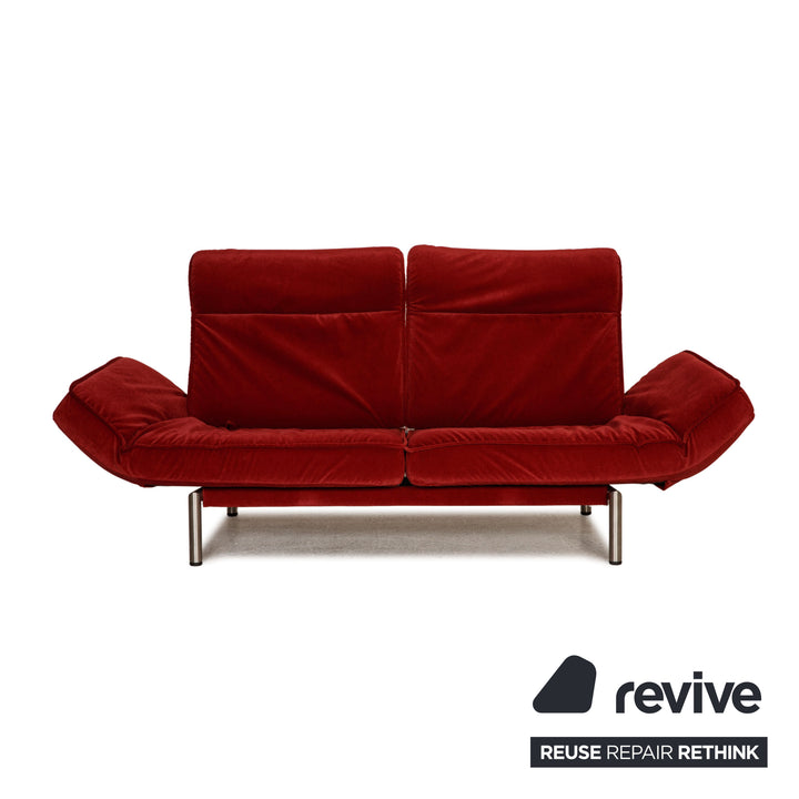 de Sede DS 450 Stoff Sofa Rot Zweisitzer Couch Funktion Neubezug