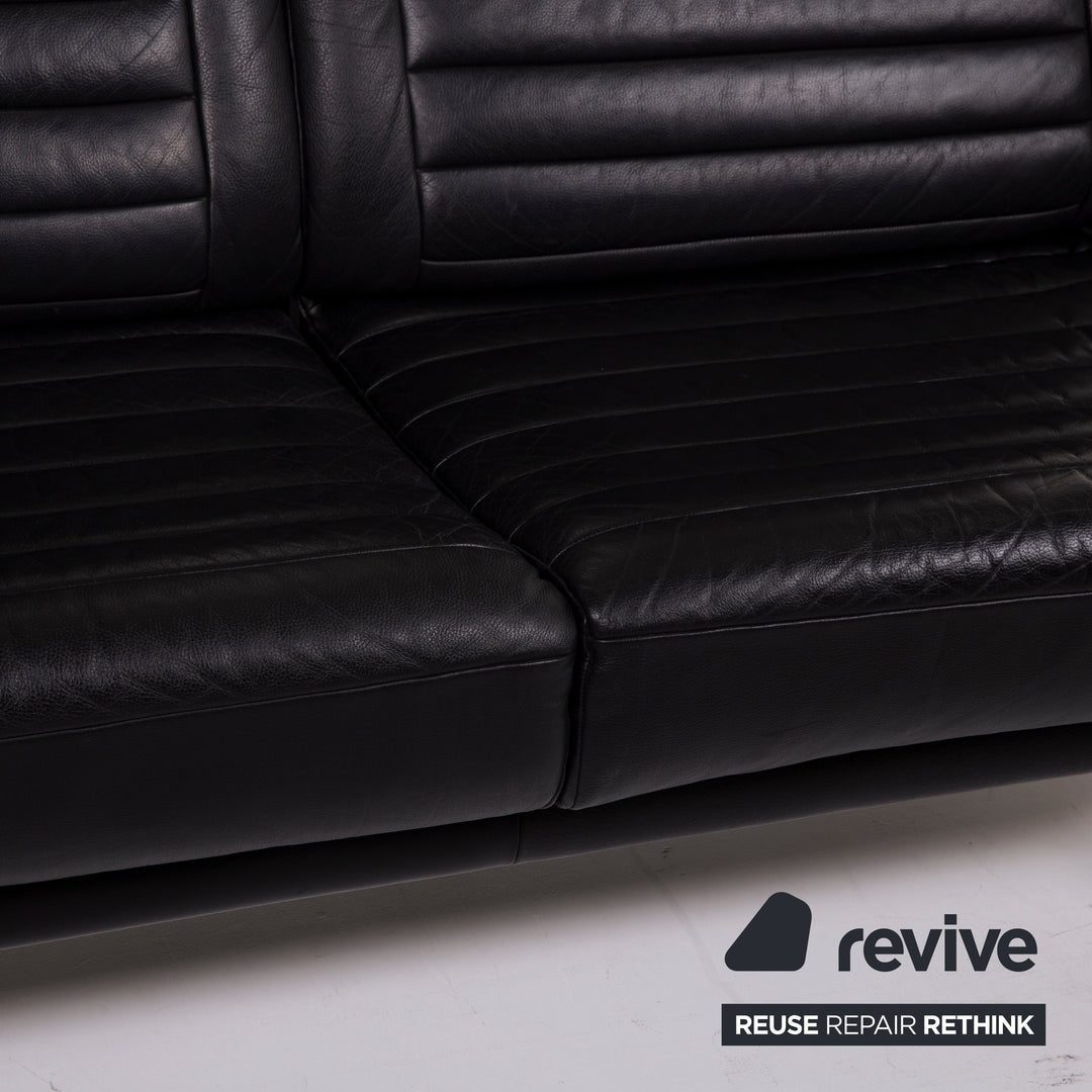 de Sede ds 455 leather sofa black two-seater relax function #15291