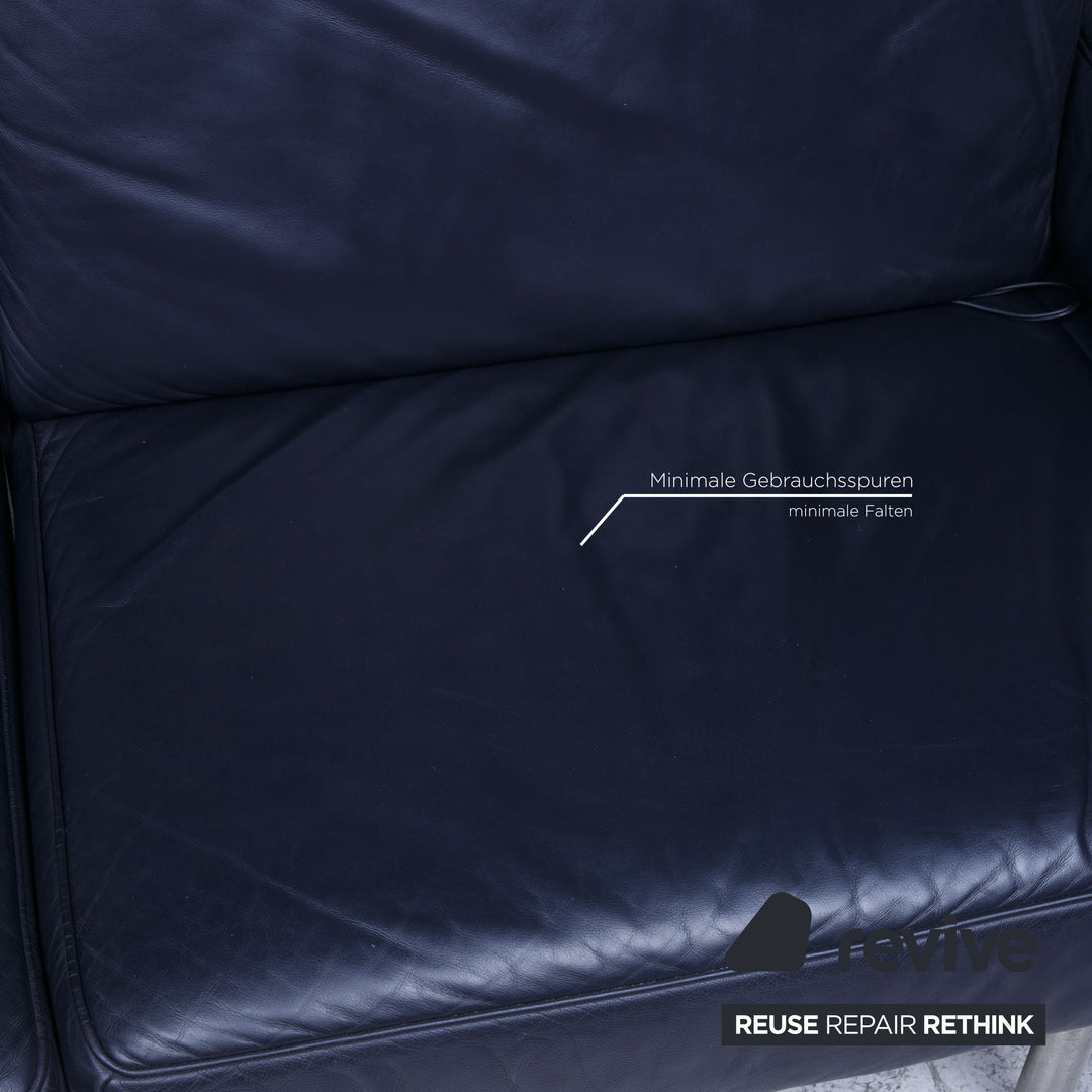 de Sede DS 460 Leder Sofa Blau Dreisitzer Relaxfunktion Funktion Couch