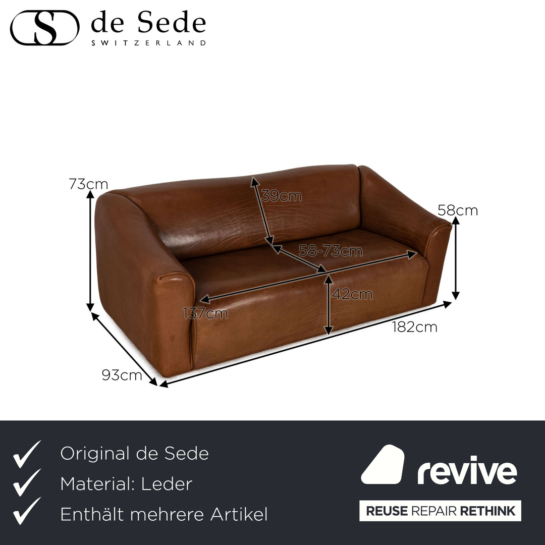 de Sede DS 47 Dreisitzer Leder Braun Sofa Couch