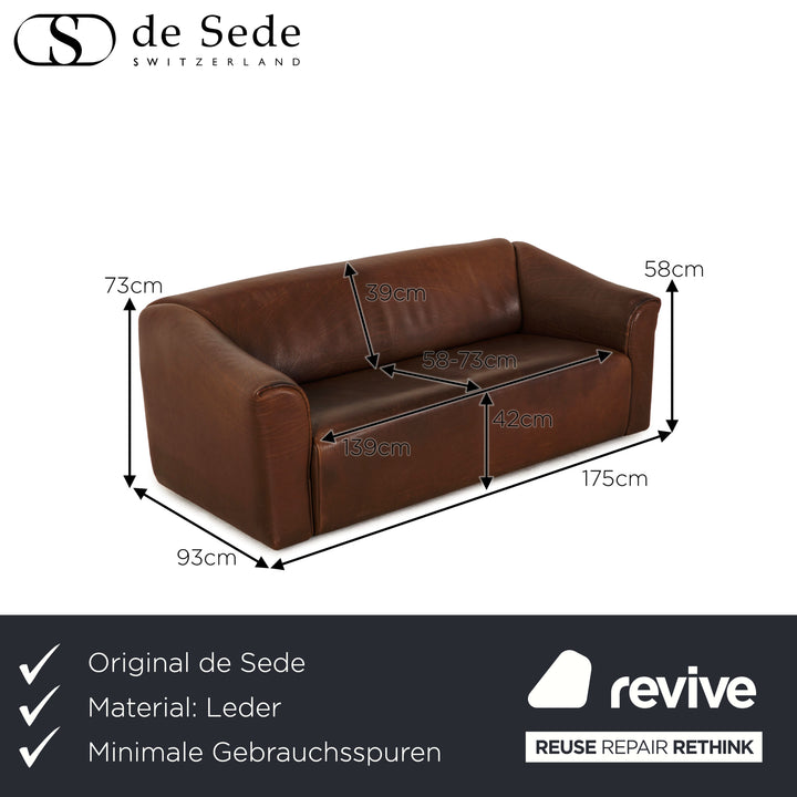 de Sede ds 47 Leder Dreisitzer Braun Sofa Couch