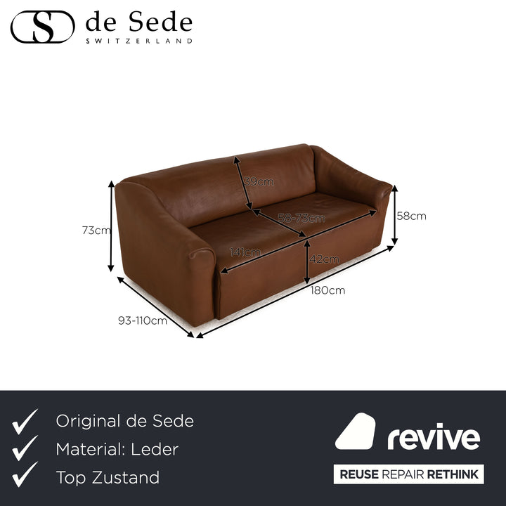de Sede ds 47 Leder Dreisitzer Braun Sofa Couch Funktion