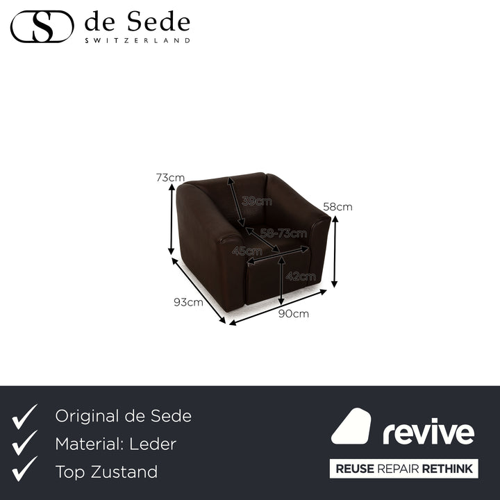 De Sede ds 47 Leder Sessel Dunkelbraun