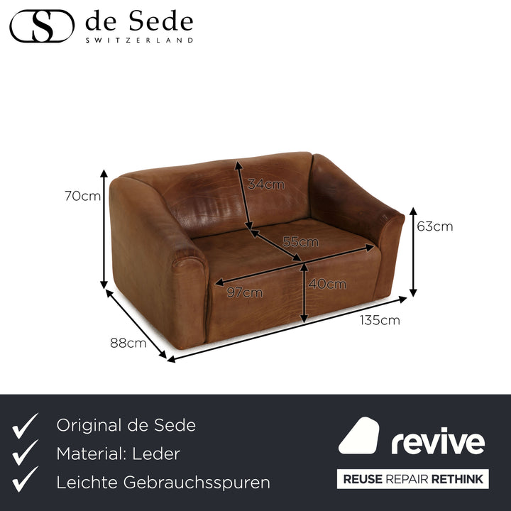 de Sede ds 47 Leder Sofa Braun Zweisitzer Couch
