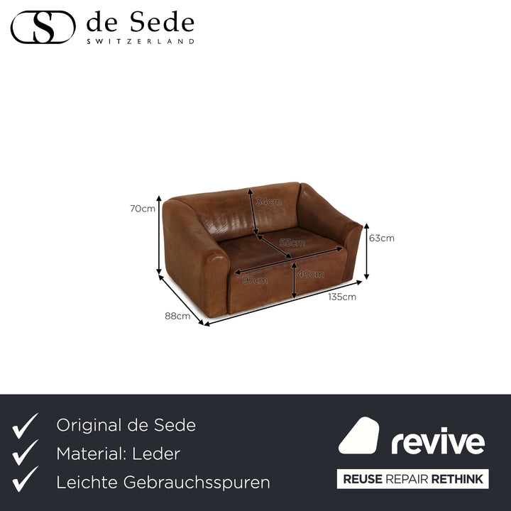 de Sede ds 47 Leder Sofa Braun Zweisitzer Couch