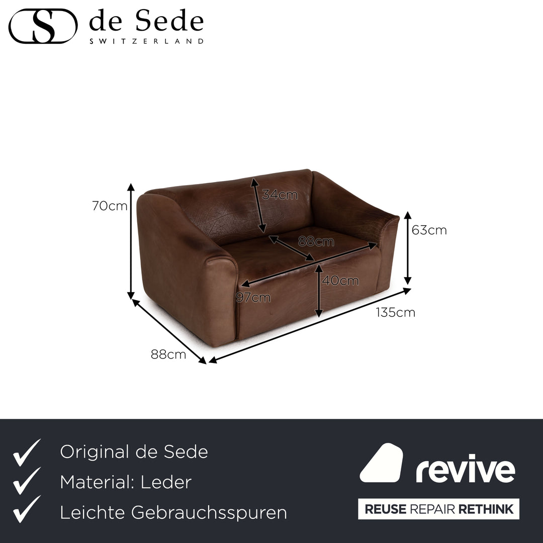 de Sede ds 47 Leder Sofa Braun Zweisitzer Couch