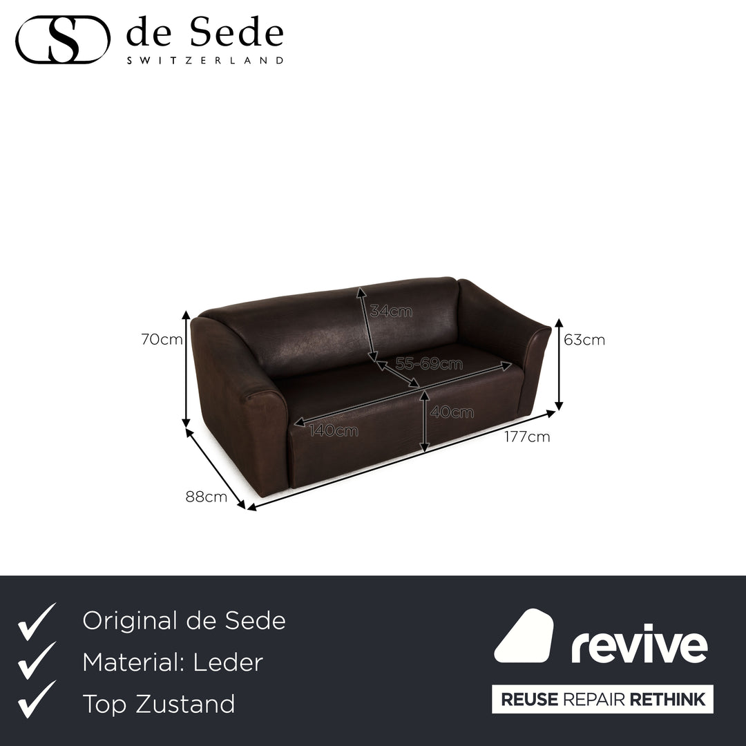 de Sede ds 47 Leder Sofa Braun Zweisitzer Couch Funktion