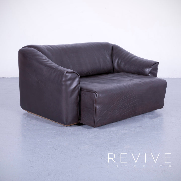 de Sede DS 47 Leder Sofa Garnitur Braun Zweisitzer Couch Sessel Funktion Echtleder #5984