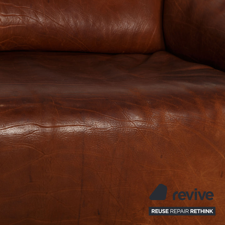 de Sede DS 47  Leder Sofa Braun Zweisitzer Couch Funktion