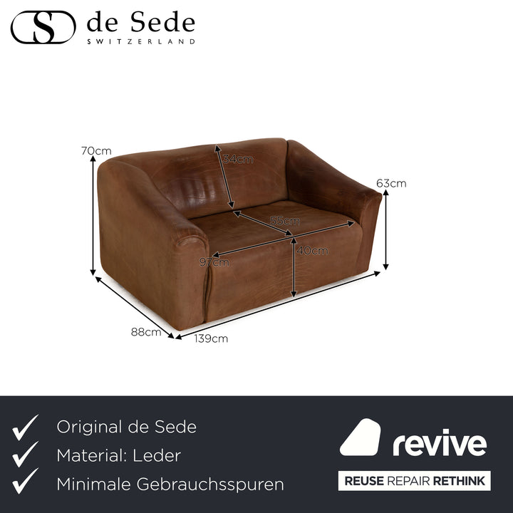 de Sede ds 47 Leder Sofa Braun Zweisitzer Couch