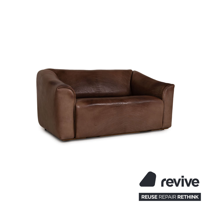 de Sede ds 47 leather sofa set brown 2x three-seater two-seater couch