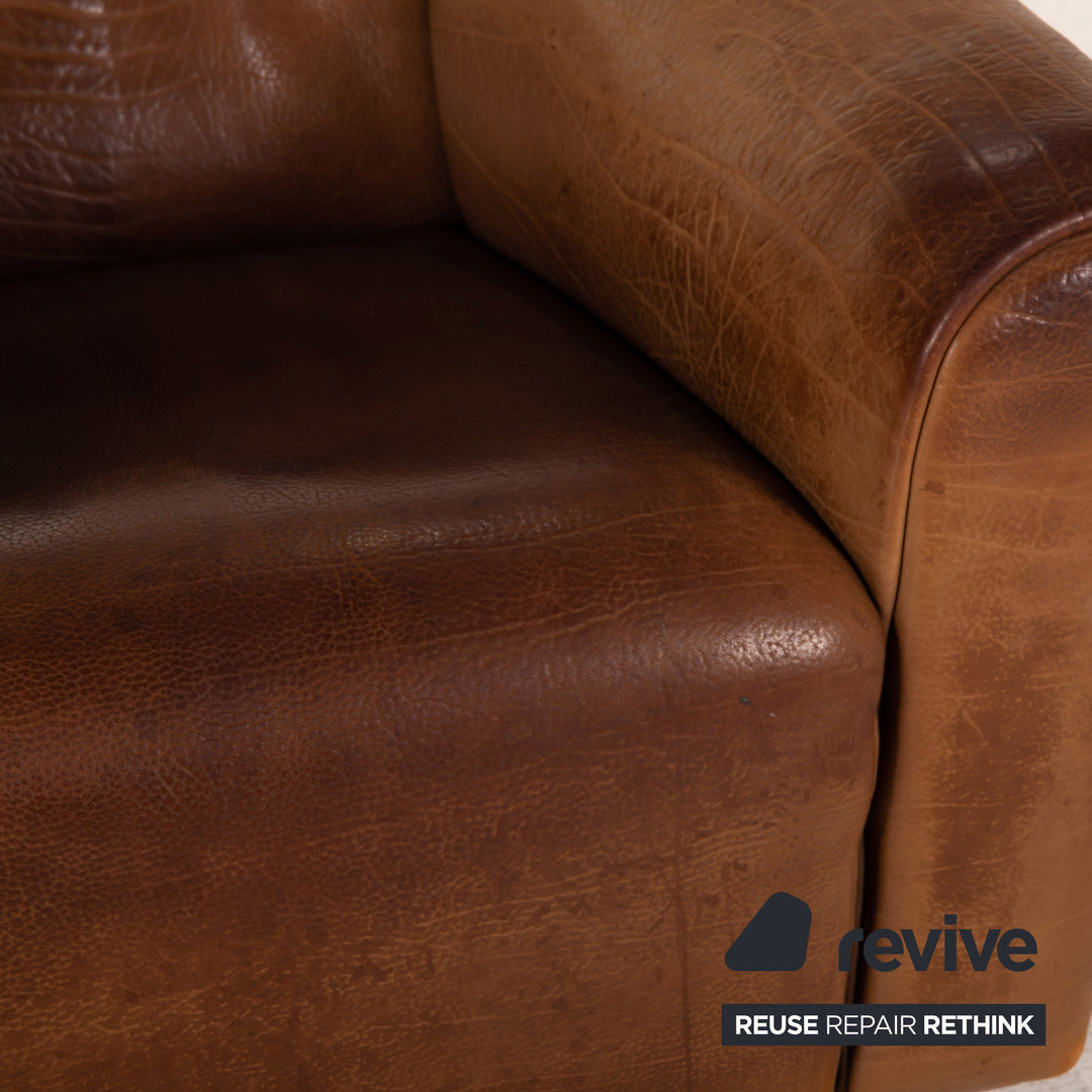 de Sede DS 47 Leder Sofa Garnitur Braun 2x Zweisitzer 1x Sessel Funktion Vintage