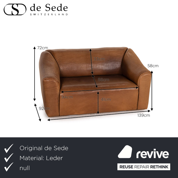de Sede DS 47 Leder Sofa Garnitur Braun 2x Zweisitzer 1x Sessel Funktion Vintage