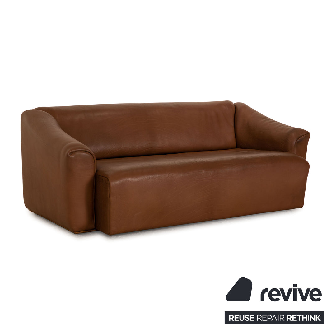 de Sede ds 47 Leder Sofa Garnitur Braun 2x Zweisitzer Sessel Hocker Couch Funktion