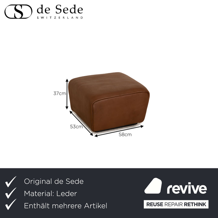 de Sede ds 47 Leder Sofa Garnitur Braun 2x Zweisitzer Sessel Hocker Couch Funktion