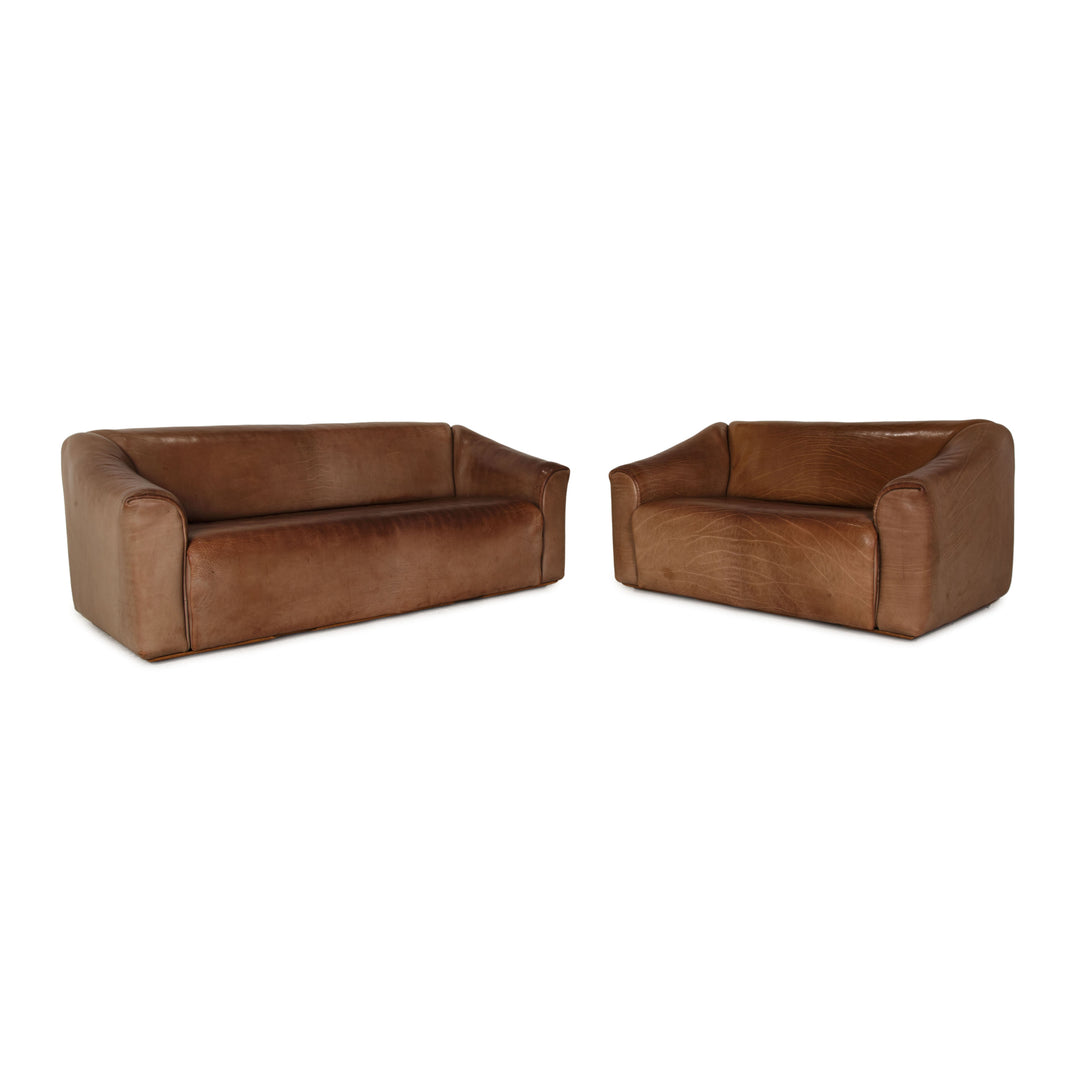 de Sede ds 47 Leder Sofa Garnitur Braun Dreisitzer Zweisitzer