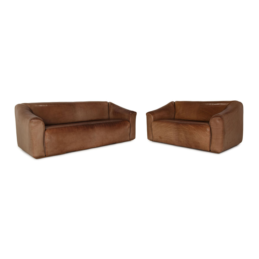 de Sede ds 47 Leder Sofa Garnitur Braun Dreisitzer Zweisitzer