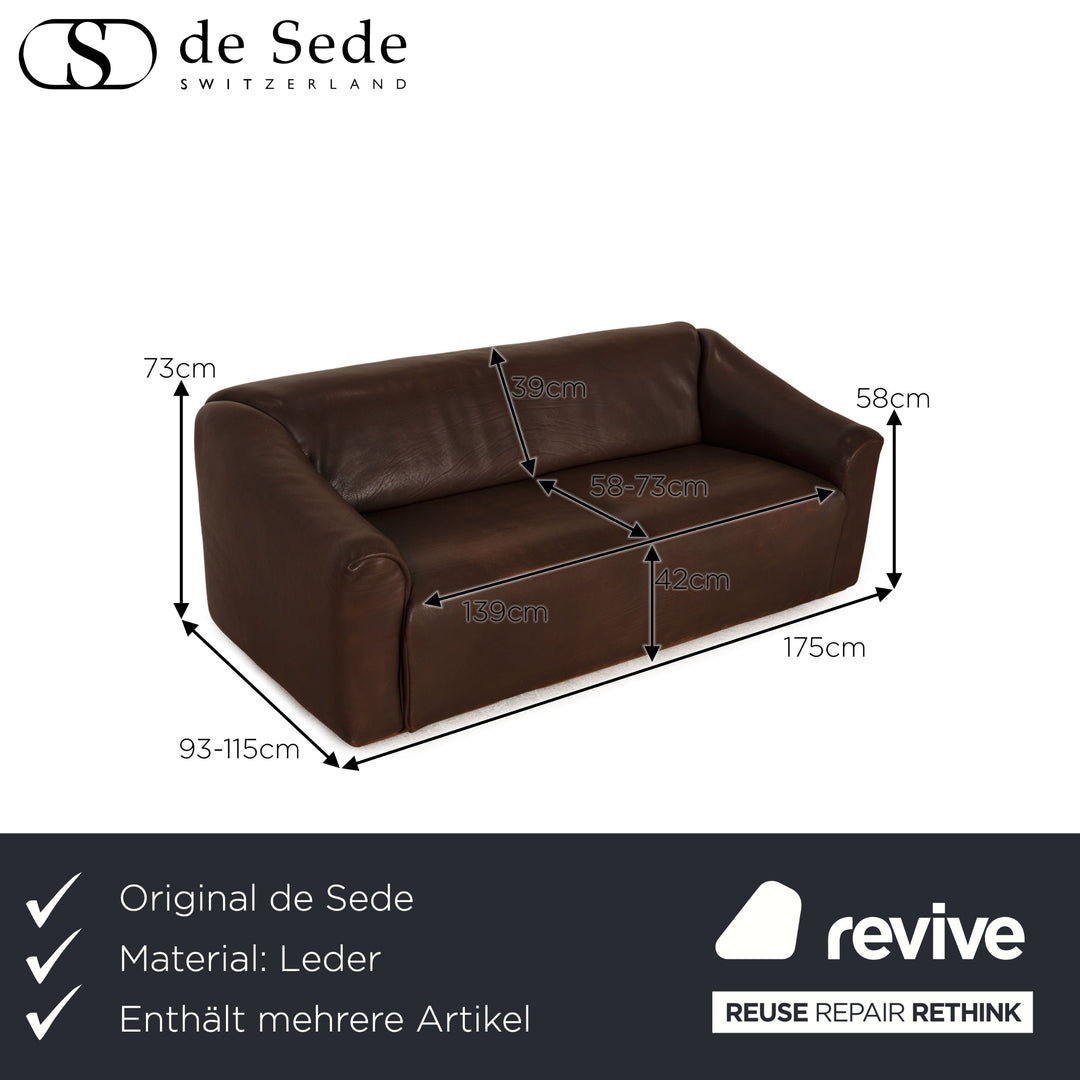 de Sede ds 47 leather sofa set brown three-seater two-seater couch function