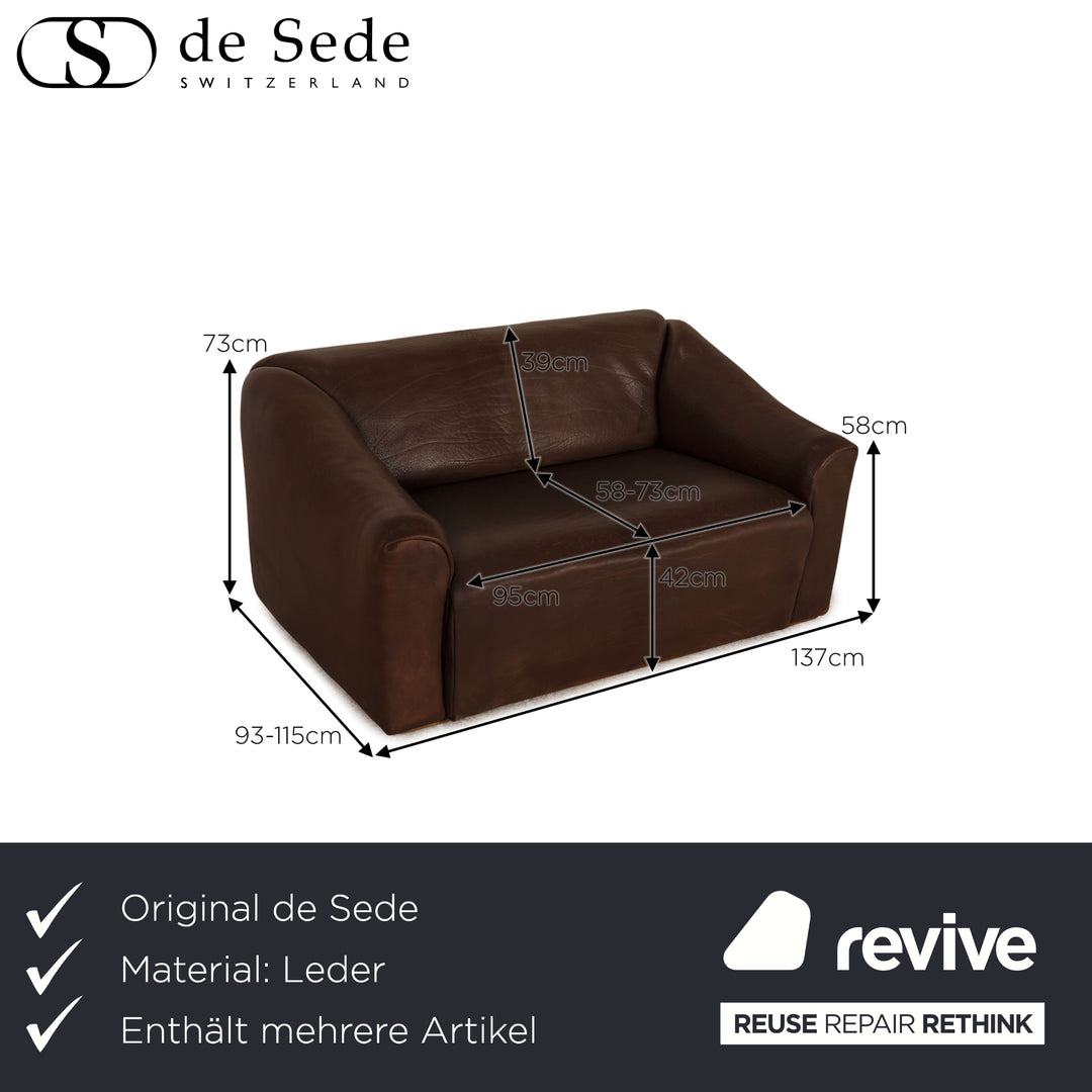 de Sede ds 47 leather sofa set brown three-seater two-seater couch function