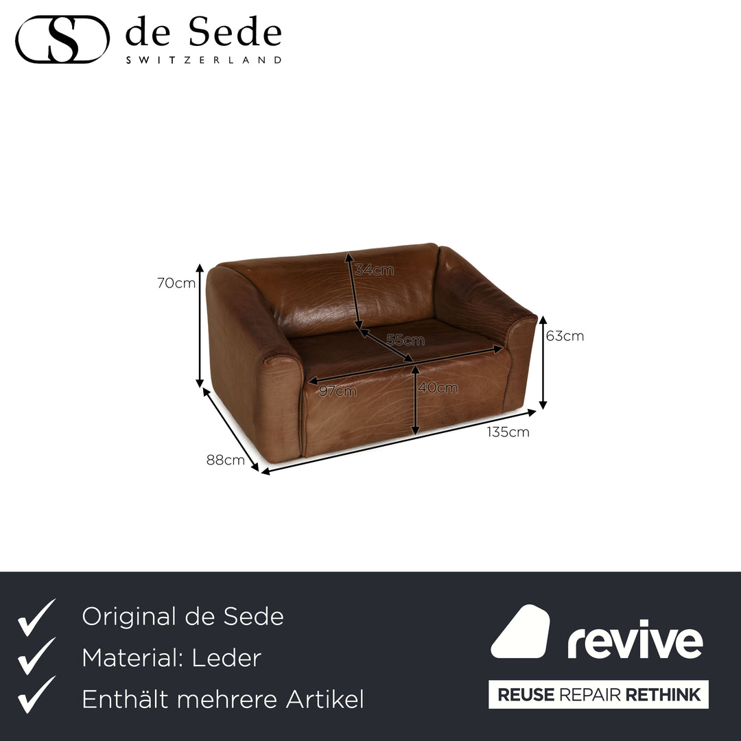 de Sede ds 47 Leder Sofa Garnitur Braun Dreisitzer Zweisitzer