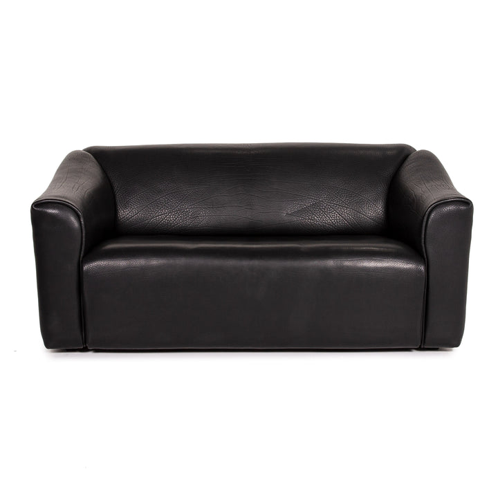 de Sede DS 47 Leder Sofa Schwarz Zweisitzer Couch #14813