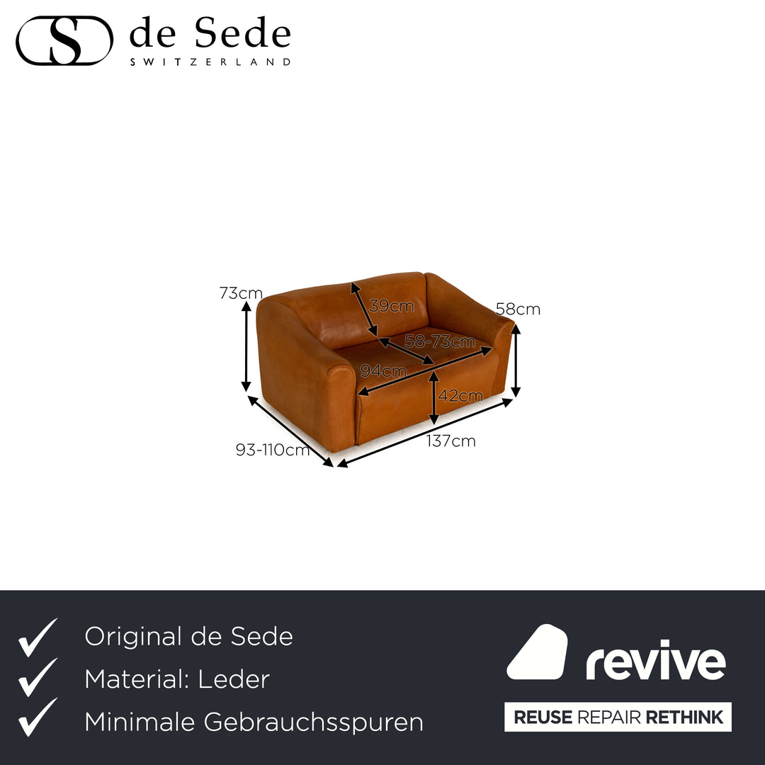 de Sede DS 47 Leder Zweisitzer Braun Sofa Couch