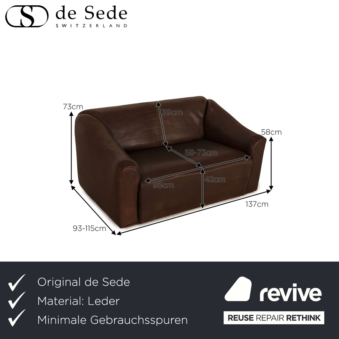de Sede ds 47 Leder Zweisitzer Braun Sofa Couch Funktion