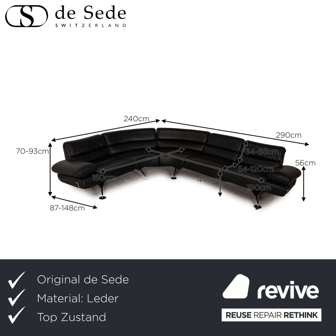 de Sede DS 470 Leder Ecksofa Schwarz Sofa Couch Funktion