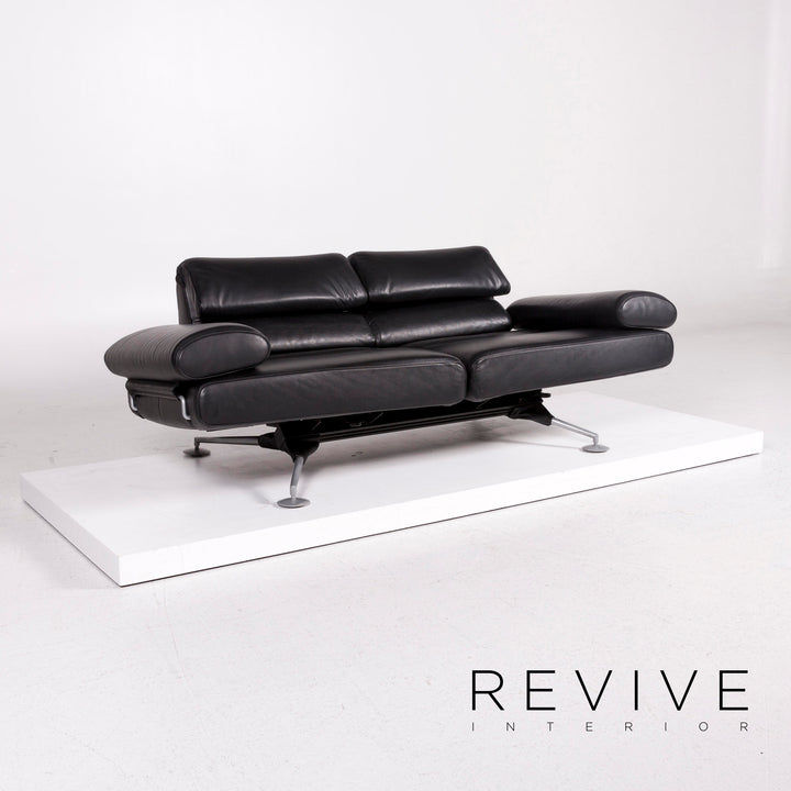 de Sede DS 470 Leder Sofa Schwarz Zweisitzer Funktion Relaxfunktion Couch #12097