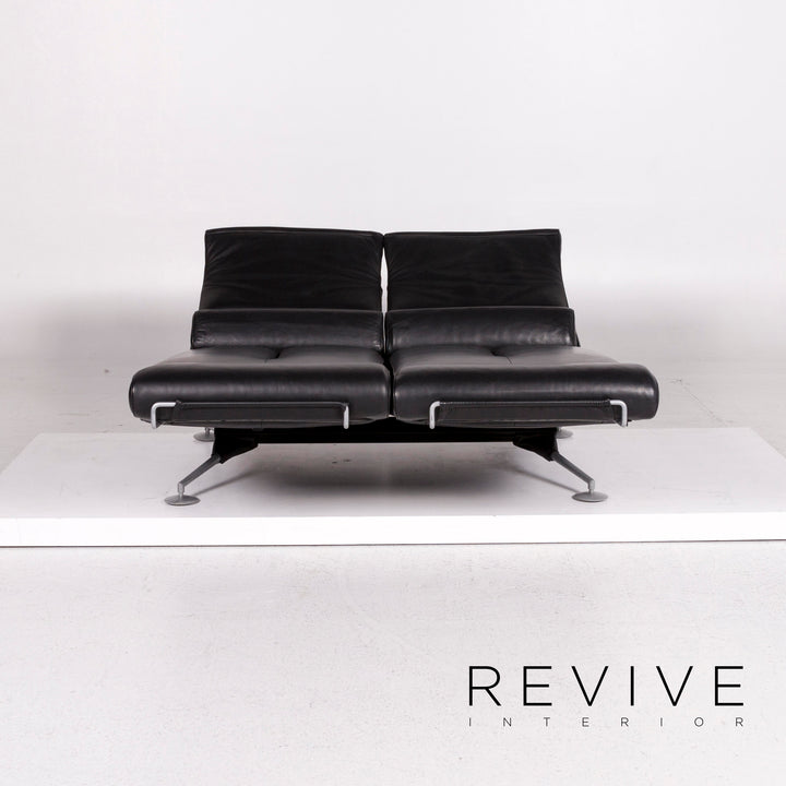 de Sede DS 470 Leder Sofa Schwarz Zweisitzer Funktion Relaxfunktion Couch #12097