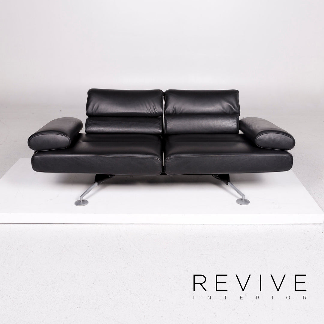 de Sede DS 470 Leder Sofa Schwarz Zweisitzer Funktion Relaxfunktion Couch #12097