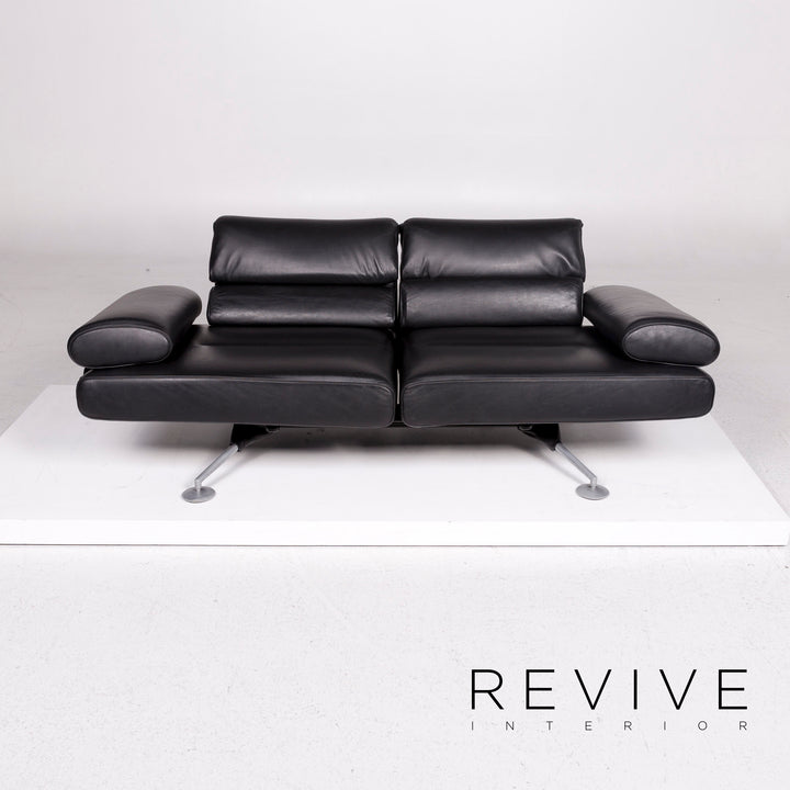 de Sede DS 470 Leder Sofa Schwarz Zweisitzer Funktion Relaxfunktion Couch #12097